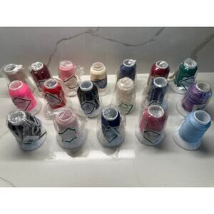 NEW 18 Spools of Woolly Nylon Sewing Thread....1000M Each..17 Different Colors